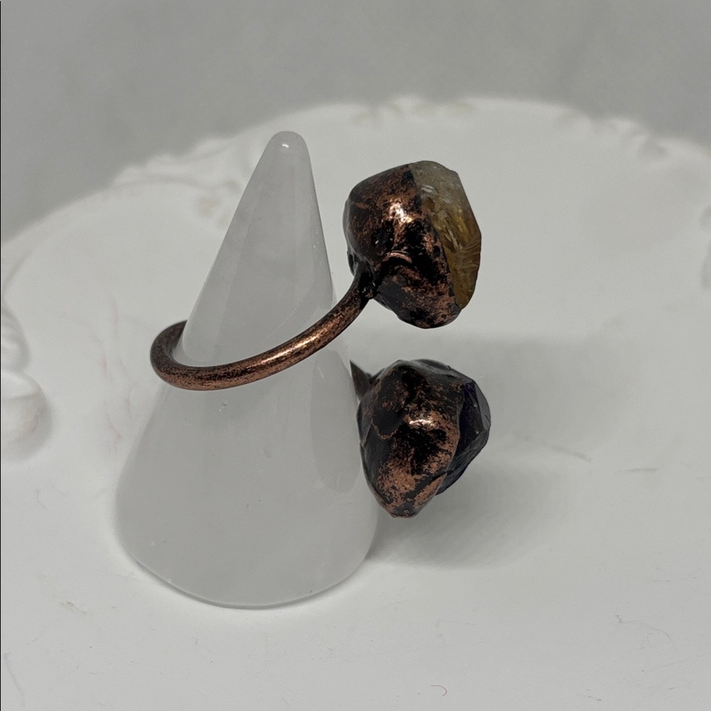 Amethyst And Citrine Statement Ring - image 3